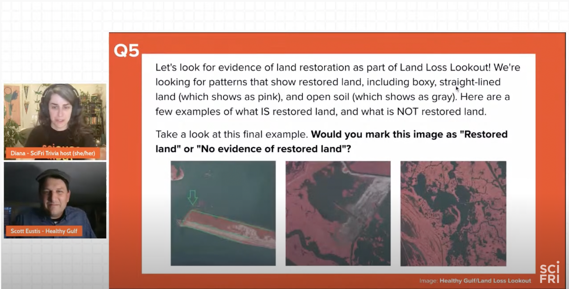 Land Loss Lookout on Science Friday Trivia Night